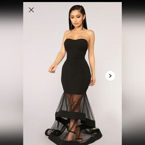 Black Strapless Bodycon Cocktail Dress Brand New